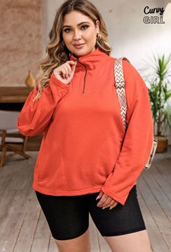 Picture of PLUS SIZE SWEATER WITH ZIPPER AND POCKET